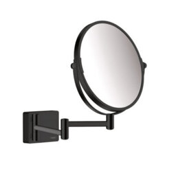 Hansgrohe Addstoris Bathroom Shaving Mirror Wall Mounted Matt Black Round Modern