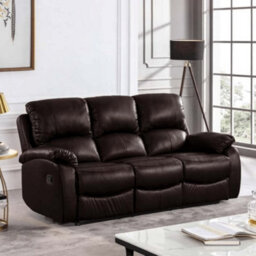 Furniture Instore Roma Black Leather Manual Recliner 3+3 Seater  Sofa Set - thumbnail 2