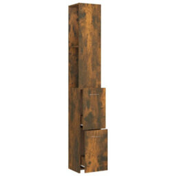 Berkfield Bathroom Cabinet Smoked Oak 25X26.5X170 Cm Engineered Wood - thumbnail 7