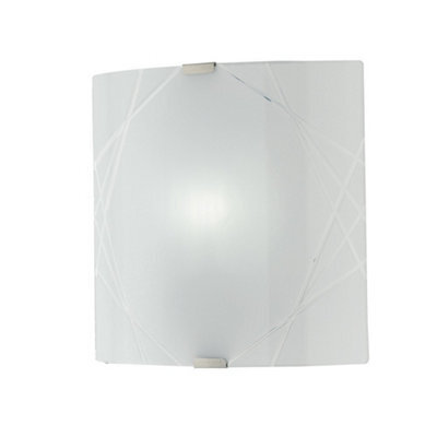 Luminosa Lighting Luminosa Paradise Patterned Glass Flush Ceiling Light White 26X26Cm - image 1