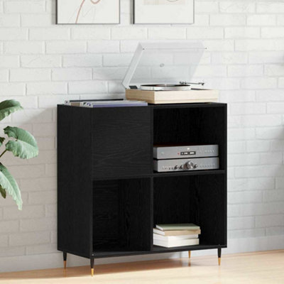 Walplus Record Cabinet Black Oak 85 X 38 X 89 Cm Engineered Wood - image 1