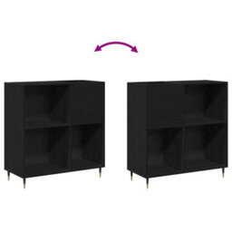 Walplus Record Cabinet Black Oak 85 X 38 X 89 Cm Engineered Wood - thumbnail 8