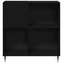 Walplus Record Cabinet Black Oak 85 X 38 X 89 Cm Engineered Wood - thumbnail 6