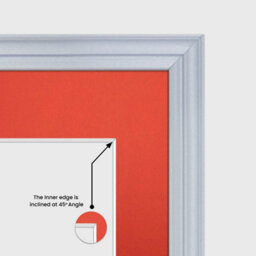 AK Frames 20X14 Silver Classic Multi Photo Frame With Poppy Red Mount - Holds 2 Apertures (2X) A4 Photos - thumbnail 7