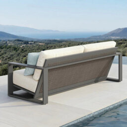 Foremost Milan 4 Piece Patio Furniture Set Aluminium Wicker Sunbrella Cushions Sofa Chairs Table Cover Outdoor Set - thumbnail 4