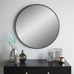 The Online Mirror Shop Wall Mirror Bexley Round Shaped With Black Aluminium Frame- Diameter 60Cm For Contemporary Interior In Living Room, Dining Room - thumbnail 2