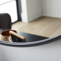 The Online Mirror Shop Wall Mirror Bexley Round Shaped With Black Aluminium Frame- Diameter 60Cm For Contemporary Interior In Living Room, Dining Room - thumbnail 5