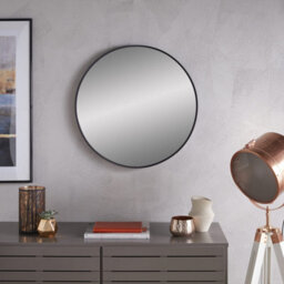The Online Mirror Shop Wall Mirror Bexley Round Shaped With Black Aluminium Frame- Diameter 60Cm For Contemporary Interior In Living Room, Dining Room - thumbnail 4