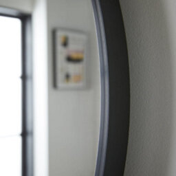 The Online Mirror Shop Wall Mirror Bexley Round Shaped With Black Aluminium Frame- Diameter 60Cm For Contemporary Interior In Living Room, Dining Room - thumbnail 6