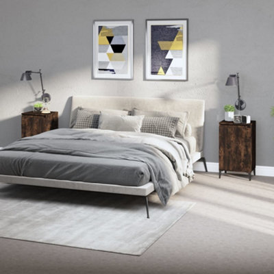 Berkfield Bedside Cabinets 2 Pcs Smoked Oak 40X35X70 Cm Engineered Wood - image 1