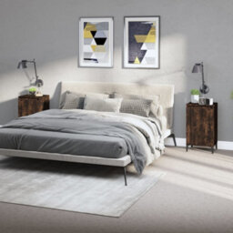 Berkfield Bedside Cabinets 2 Pcs Smoked Oak 40X35X70 Cm Engineered Wood - thumbnail 1