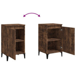 Berkfield Bedside Cabinets 2 Pcs Smoked Oak 40X35X70 Cm Engineered Wood - thumbnail 9