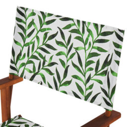Beliani Garden Director Chairs 2-Pack Dark Brown Acacia Folding Chairs With Reversible Leaf-Pattern Slings - thumbnail 6
