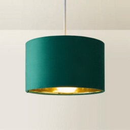 Valuelights Reni Green Velvet & Gold Inner Drum Ceiling Lamp Shade (D)25Cm - thumbnail 6