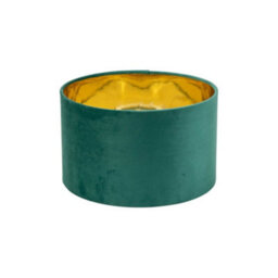 Valuelights Reni Green Velvet & Gold Inner Drum Ceiling Lamp Shade (D)25Cm - thumbnail 7