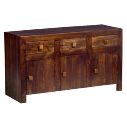 Wyld Haus Phuket Large Dark Mango Wood Sideboard With 3 Drawers And 3 Doors - thumbnail 1