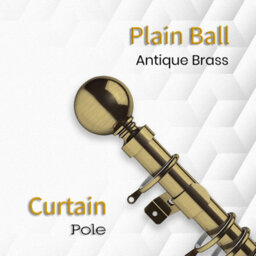 Aspire Homeware Plain Metal Curtain Pole With Ball Finials Extendable Rod 120-210 Cm (Antique Brass) - thumbnail 7