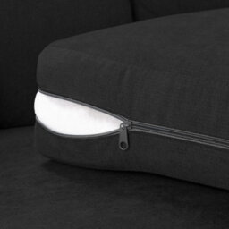 Furnishings For Less UK Milan Fabric 3 Seater Sofa Black Fabric Scatter Back Chesterfield Style - thumbnail 2