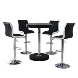 Furniture In Fashion Havana Bar Table In Black With 4 Ritz Black And White Bar Stools - thumbnail 2