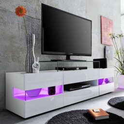 Furniture in Fashion Kirsten High Gloss Tv Stand In White With Led Lighting - thumbnail 3