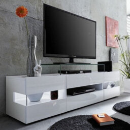 Furniture in Fashion Kirsten High Gloss Tv Stand In White With Led Lighting - thumbnail 4
