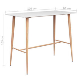 Berkfield Durable Bar Table White 120X60X105 Cm - thumbnail 5