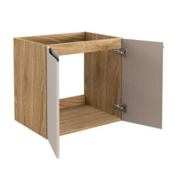 Impact Furniture Wall Hung Vanity Unit With Basin Cashmere Beige Oak Bathroom Sink Cabinet Luxor - thumbnail 6