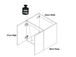 Impact Furniture Wall Hung Vanity Unit With Basin Cashmere Beige Oak Bathroom Sink Cabinet Luxor - thumbnail 8
