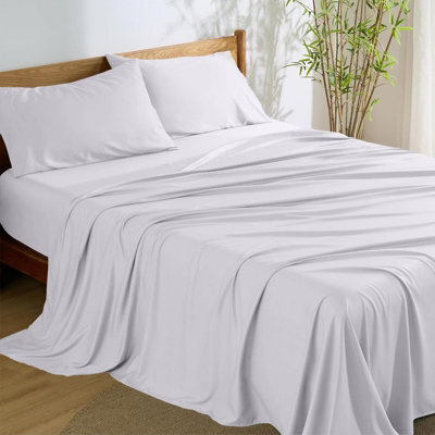 Aspire Homeware 100% Egyptian Cotton Flat Sheet Deep Coverage Ultracool Flat Bedding White Sheet Double, (L)275Cmx(W)225Cm - image 1
