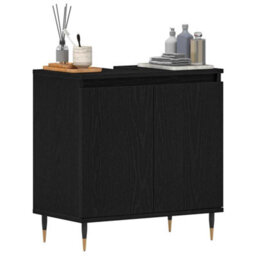 Berkfield Bathroom Sink Cabinet Black Oak 58X33X60 Cm Engineered Wood - thumbnail 3