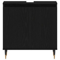 Berkfield Bathroom Sink Cabinet Black Oak 58X33X60 Cm Engineered Wood - thumbnail 6
