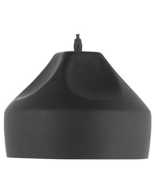 Wyld And Coco Irregular Round Matte Black Metal Pendant Light 1-Light, White Interior, Adjustable Cord - image 1