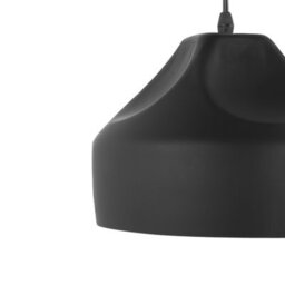 Wyld And Coco Irregular Round Matte Black Metal Pendant Light 1-Light, White Interior, Adjustable Cord - thumbnail 5