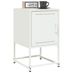 Berkfield Bedside Cabinets 2 Pcs White 36X39X60.5 Cm Steel - thumbnail 1