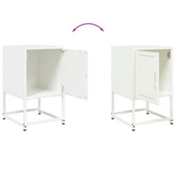 Berkfield Bedside Cabinets 2 Pcs White 36X39X60.5 Cm Steel - thumbnail 9