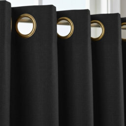 Moonlight Bedding Blackout Polyester Curtain Thermal Natural Black Curtains With Eyelet Header (Pair) 66X72Inch (168X183Cm) - thumbnail 3