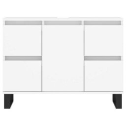 Berkfield Bathroom Cabinet White 80X33X60 Cm Engineered Wood - thumbnail 5