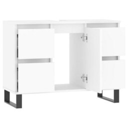 Berkfield Bathroom Cabinet White 80X33X60 Cm Engineered Wood - thumbnail 4