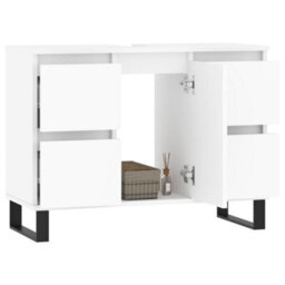 Berkfield Bathroom Cabinet White 80X33X60 Cm Engineered Wood - thumbnail 3