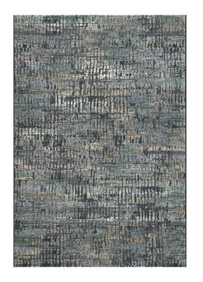 Canyon Modern Abstract Print Rugs 52040 3535 In Black -133Cm X 195Cm