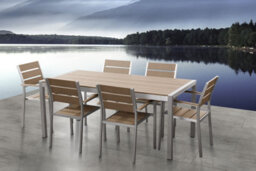 Beliani Set Of 6 Garden Chairs Vernio Brown - thumbnail 2