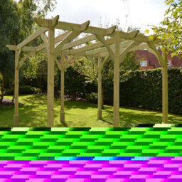 Rutland County Garden Furniture Premium Pergola 6 Posts - Wood - L180 X W480 X H270 Cm - Light Green - thumbnail 5
