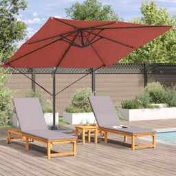 Berkfield Versatile Cantilever Roma Parasol Terracotta 286X285X265 Cm Aluminium - thumbnail 4