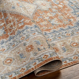 Livabliss Lillian-Washable Orange Brown Traditional Vintage Boho Living Dining Rug 160 X 213 Cm Easy Care, Non Shedding - thumbnail 3