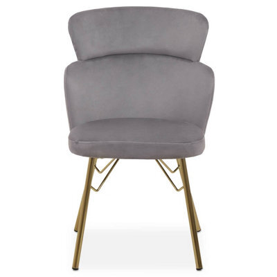 Orsina Comfortable Grey Velvet Dining Chair, Elegant Chair For Dining Table, Modern Design Outdoor Dining Chair - image 1