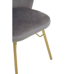 Orsina Comfortable Grey Velvet Dining Chair, Elegant Chair For Dining Table, Modern Design Outdoor Dining Chair - thumbnail 7