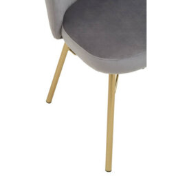 Orsina Comfortable Grey Velvet Dining Chair, Elegant Chair For Dining Table, Modern Design Outdoor Dining Chair - thumbnail 6