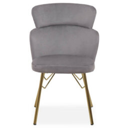 Orsina Comfortable Grey Velvet Dining Chair, Elegant Chair For Dining Table, Modern Design Outdoor Dining Chair - thumbnail 1