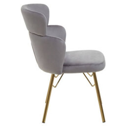 Orsina Comfortable Grey Velvet Dining Chair, Elegant Chair For Dining Table, Modern Design Outdoor Dining Chair - thumbnail 3