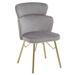 Orsina Comfortable Grey Velvet Dining Chair, Elegant Chair For Dining Table, Modern Design Outdoor Dining Chair - thumbnail 2